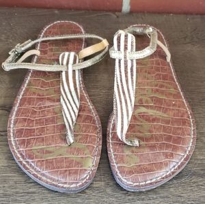 Sam Edelman GIGI Animal Print Thong Flat Sandals Size 8M